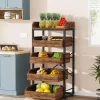 Cheap Tribesigns Wood Fruit and Vegetable Storage Rack Basket Stand with 5 Drawers