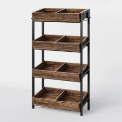 Flash Sale Tribesigns Wood Fruit Vegetable Storage Rack Stand, 4-Tier Storage Organizer
