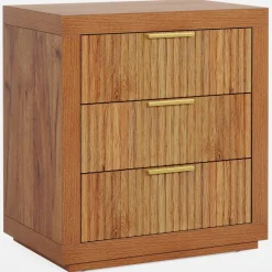 Fashion Tribesigns Wood Nightstand, 3 - Drawer Storage Cabinet End Table