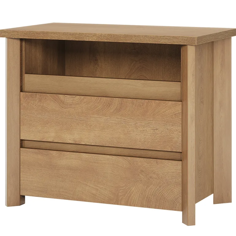 Hot Tribesigns Wood Nightstand, Farmhouse Bedside Table with 3 Storage Drawers