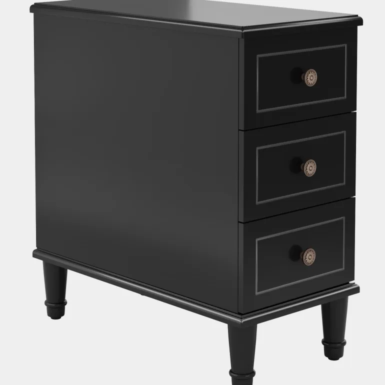 Sale Tribesigns Wood Nightstand, Fully Assembled Narrow Side Table with 3 Drawers