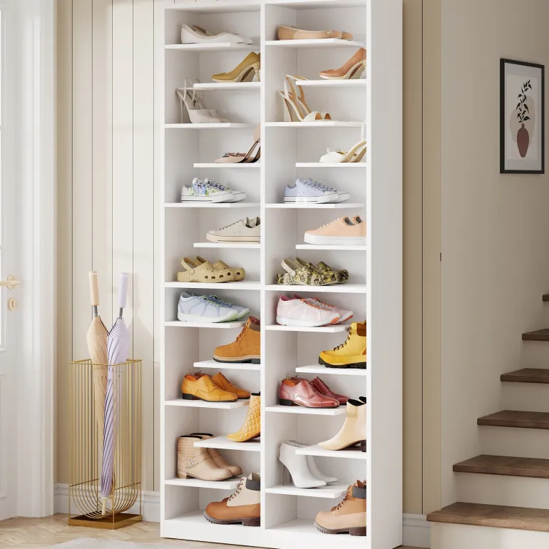 Best Tribesigns Wood Shoe Cabinet, Freestanding Shoe Rack with 26 Cubbies