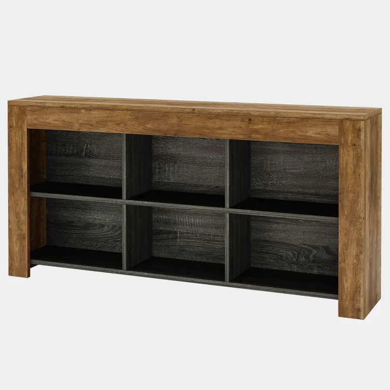 Flash Sale Tribesigns Wood Sofa Table, Rustic Console Table Entryway Table with 6 Storage Cubes