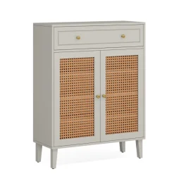 Cheap Tribesigns Wooden Storage Cabinet Sideboard with Adjustable Shelves and Drawer