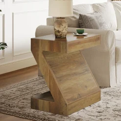 Best Sale Tribesigns Z - Shaped End Table, Wooden Side Table Nightstand